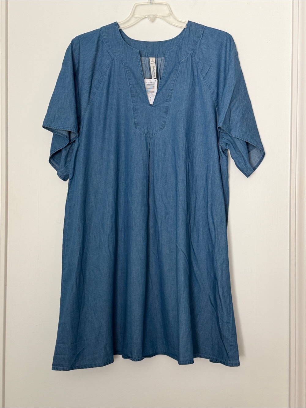 torrid Belle Isle Mini Dress Blue Chambray Large 12